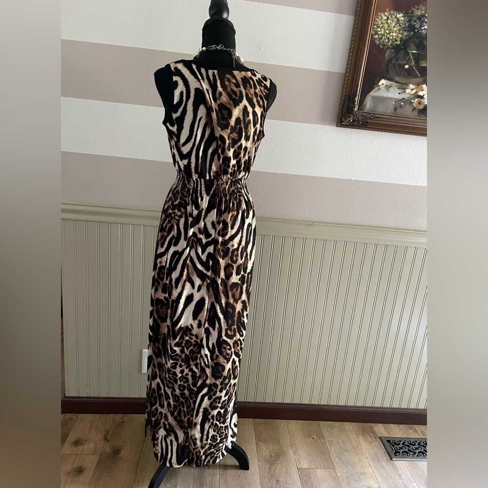 Animal Print AB Studio Brown and Black Scoop Neck Sundress - Picture 9 of 11